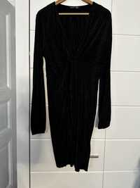 Czarna plisowana sukienka rozmiar 26 Boohoo