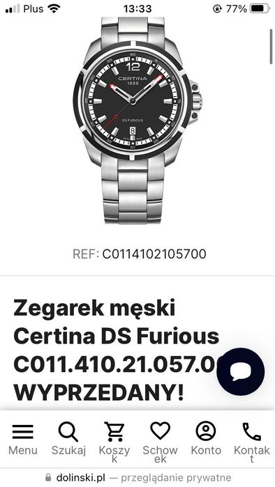 Zegarek męski Certina DS Furoius