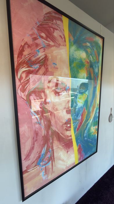 Quadro grande com frente en vidro