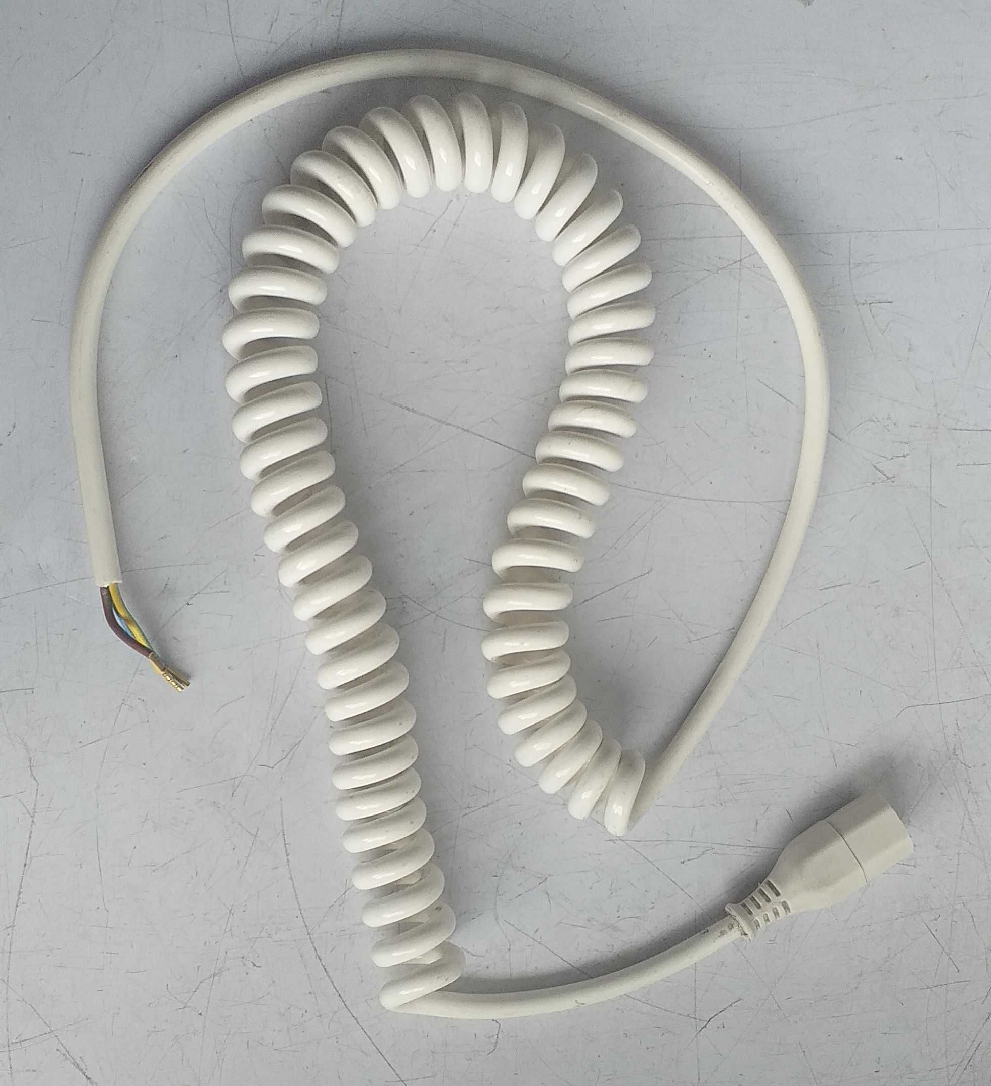 IEC320 C13 biały spirala wtyczka komputerowa 2m