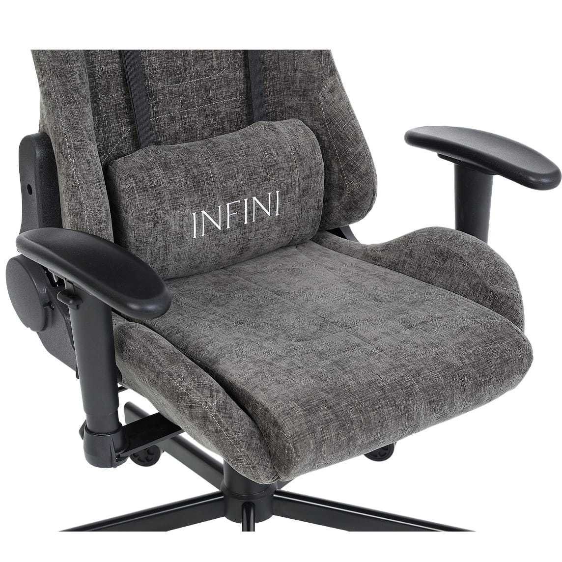 Fotel Gamingowy z tkaniny INFINI Luxor Dark Gray