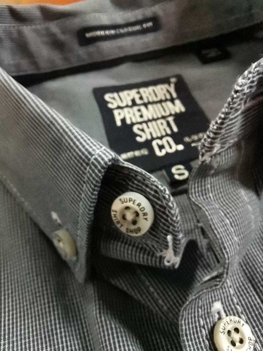 Koszula długi rękaw SuperDry kratka premium shirt modern classic Fit S