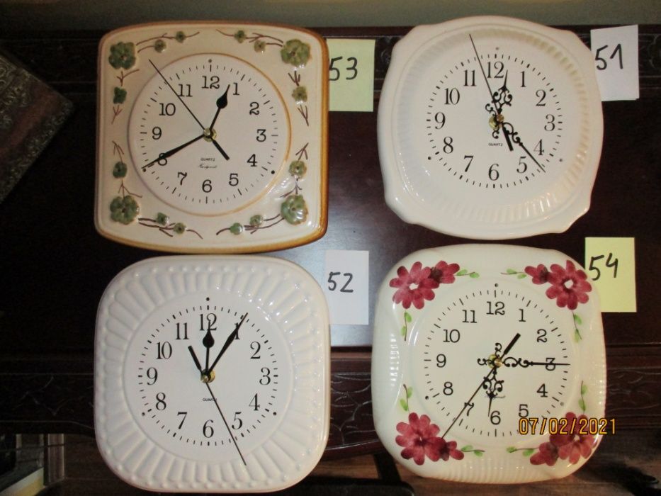 Zegar kuchenny z fajansu ręcznie malowany z Argentyny ( unikat )