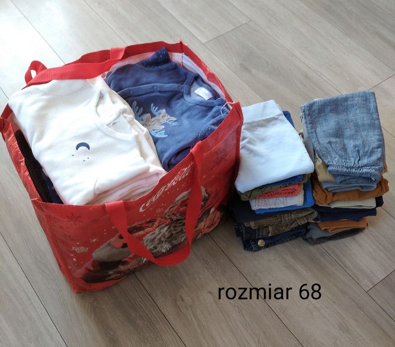 Ogromna paczka ubranek dla chłopca rozmiar 68