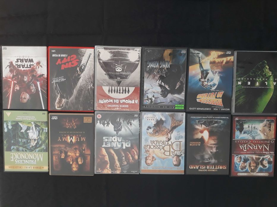 Filmes de cinema, séries de tv, animação  e concertos de rock dvd