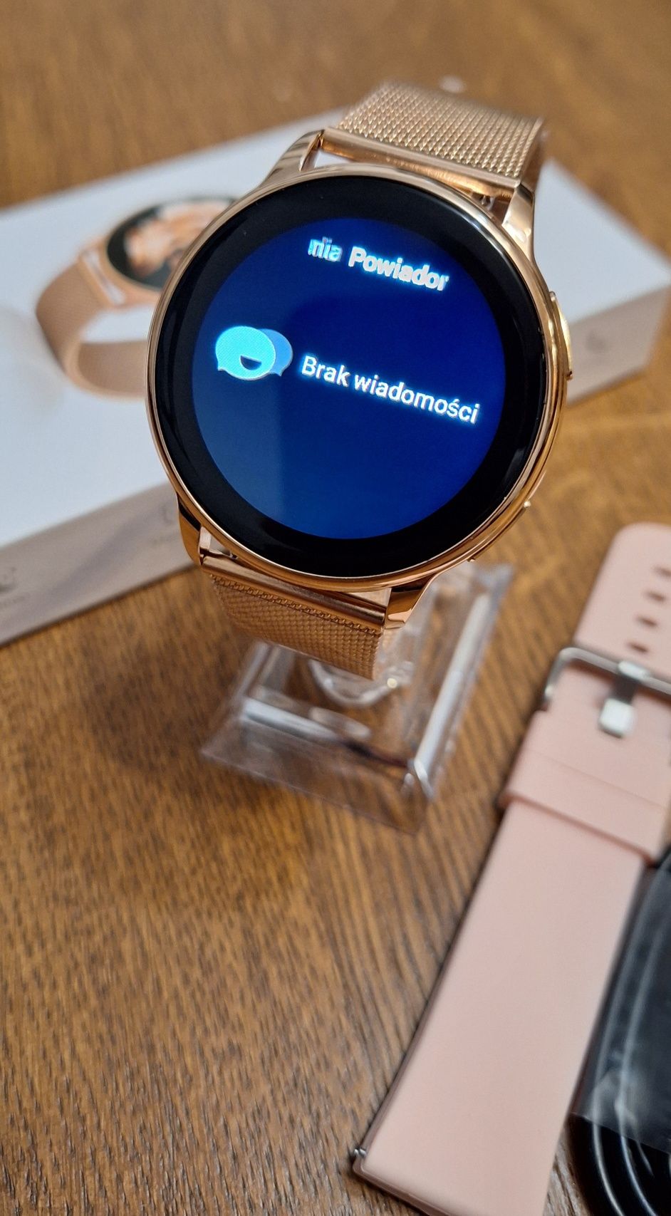 Smartwatch damski zegarek inteligenty PL menu, puls, tętno, whatsapp