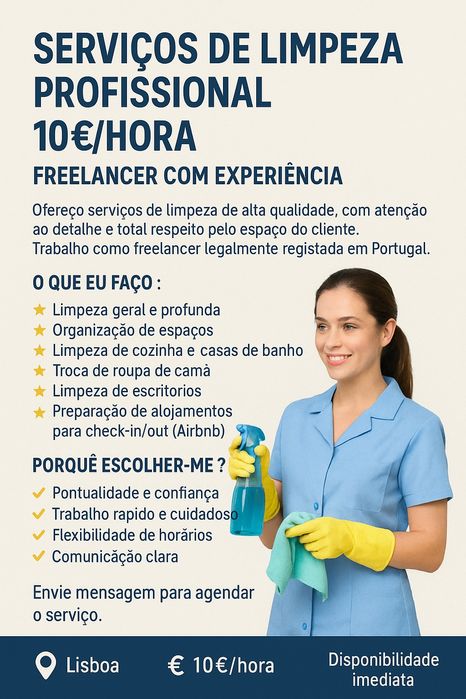 Serviços de Limpeza Profissional – Freelancer