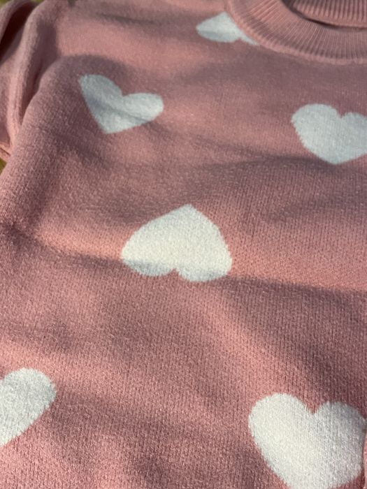 Рожевий бавовняно-вʼязаний костюм для дівчинки 5-6 років