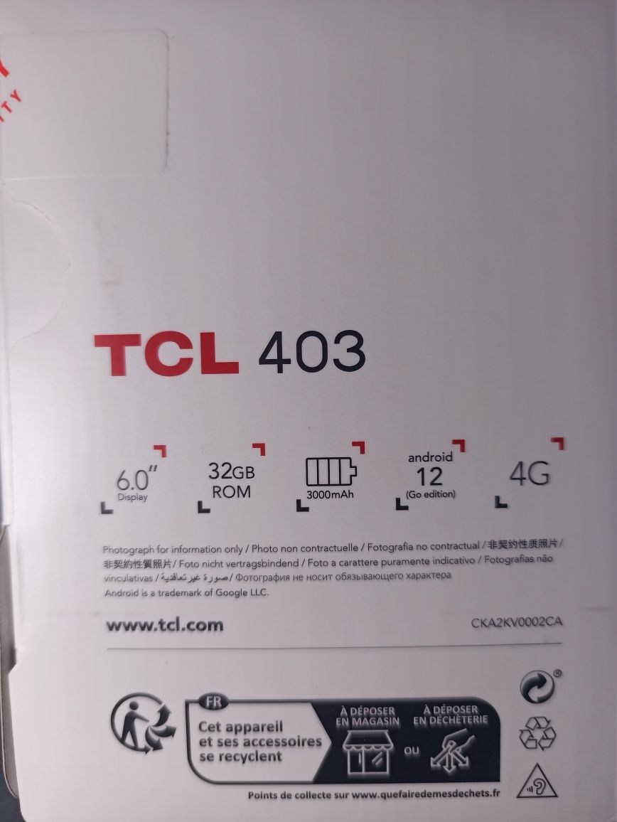 Smartfon TCL 403D Android 12 2/32GB LTE 4G