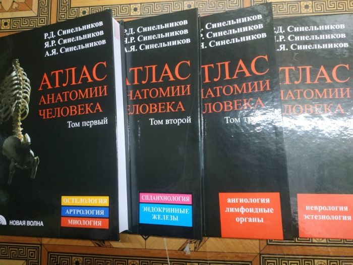 Атлас анатомии человека" в 4-х томах Синельников Р.Д. 2019г.