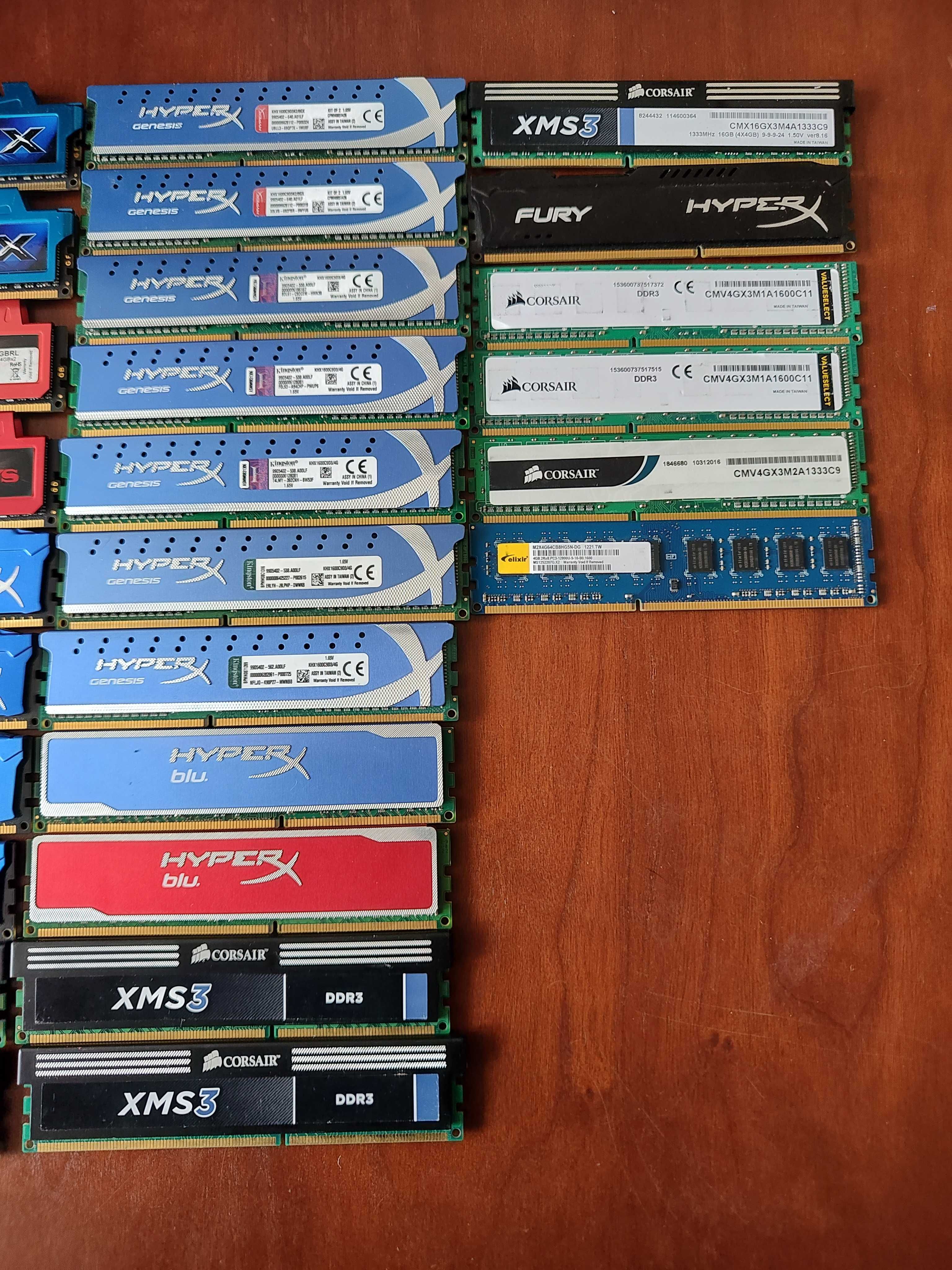 35x pamięć RAM 4GB DDR3 PC3 G.Skill, HyperX, Vengeance, XMS3 Mix DIMM
