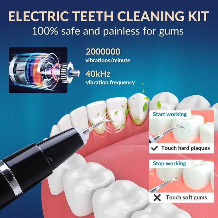 Elektryczny zestaw do usuwania kamienia nazębnego  czyszczenia zębów