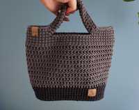 Ręcznie robiona szara torebka do ręki | handmade
