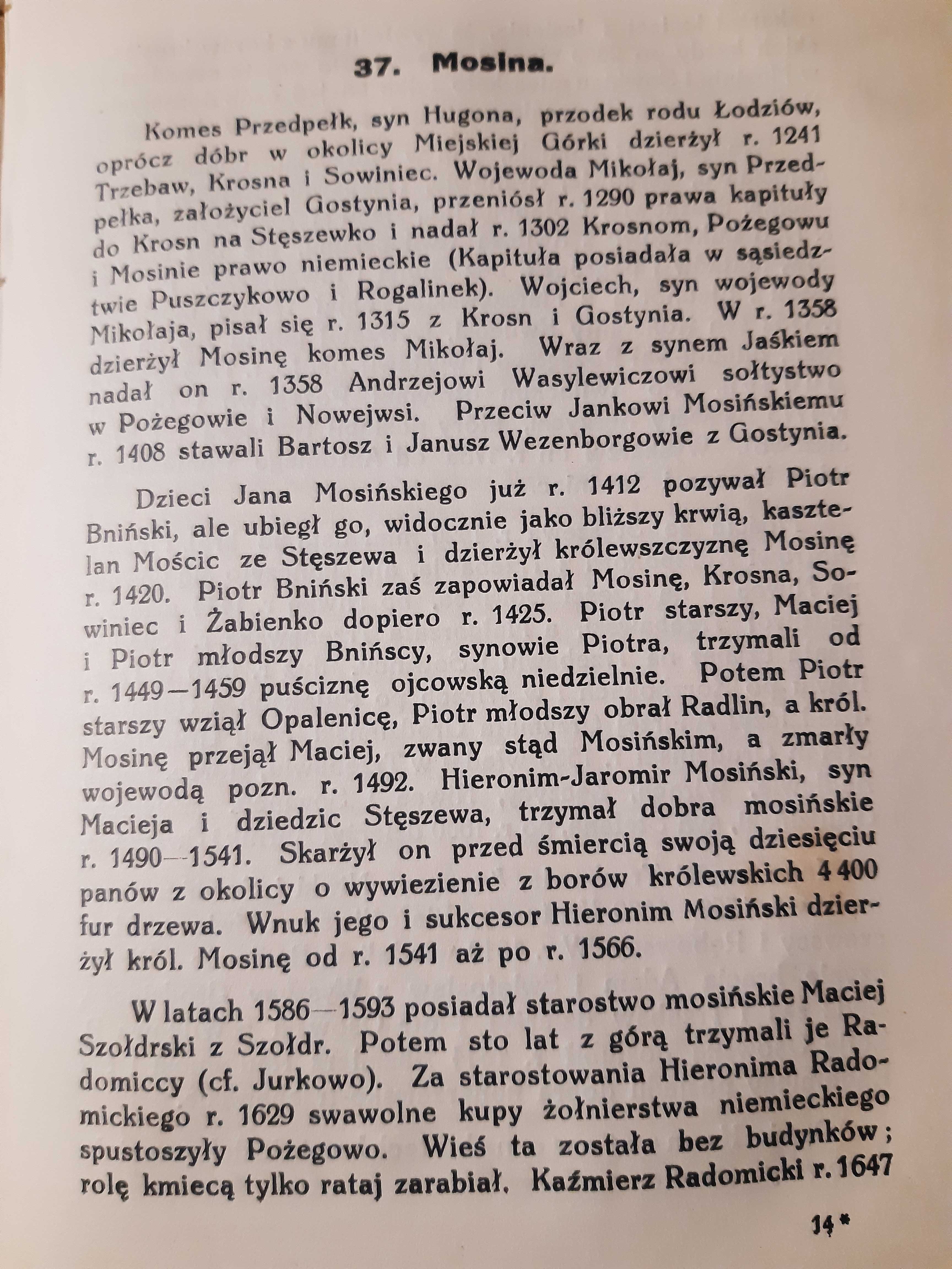 Z przeszłości ziemi kościańskiej KOŚCIAN MOSINA MANIECZKI unikat