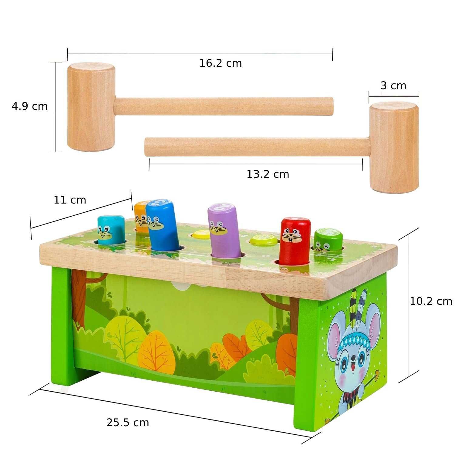 Zabawka edukacyjna Montessori, drewniany wbijak