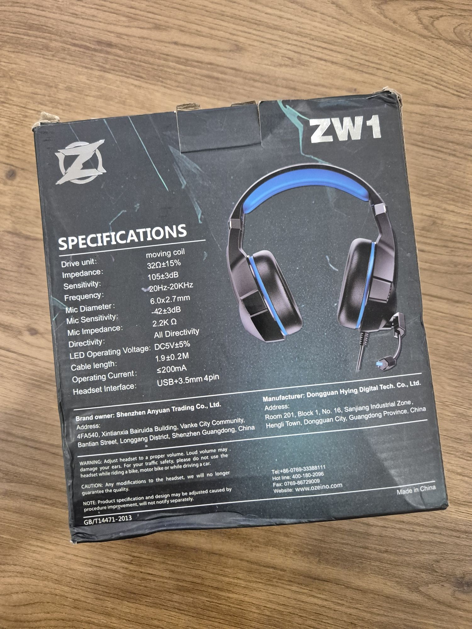 Headset Gaming ZW1 da marca OZEINO.