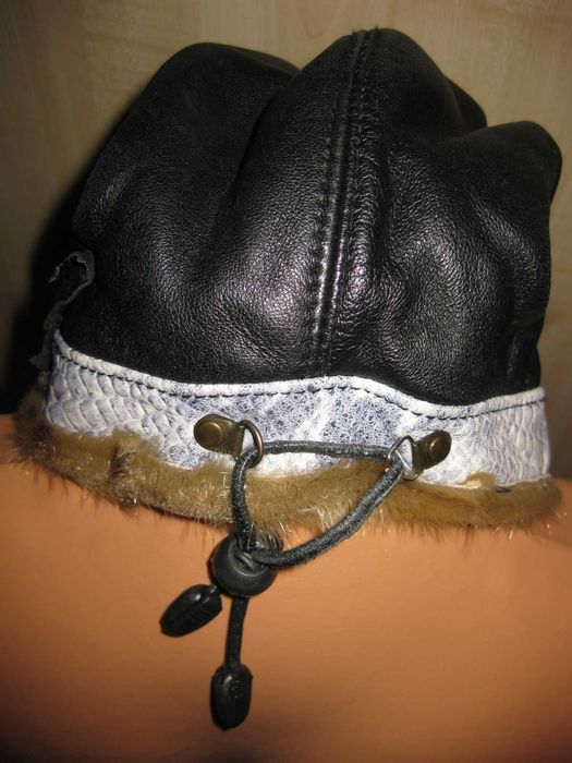 шапка бандана кожаная с декором, км1054