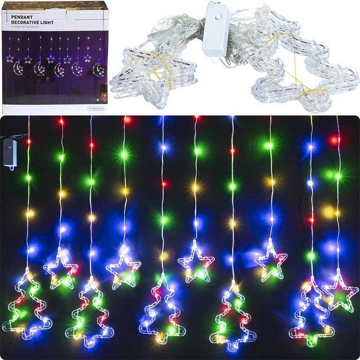 Гирлянда электрическая Штора "Елка/Звезда" 5+5 261-2