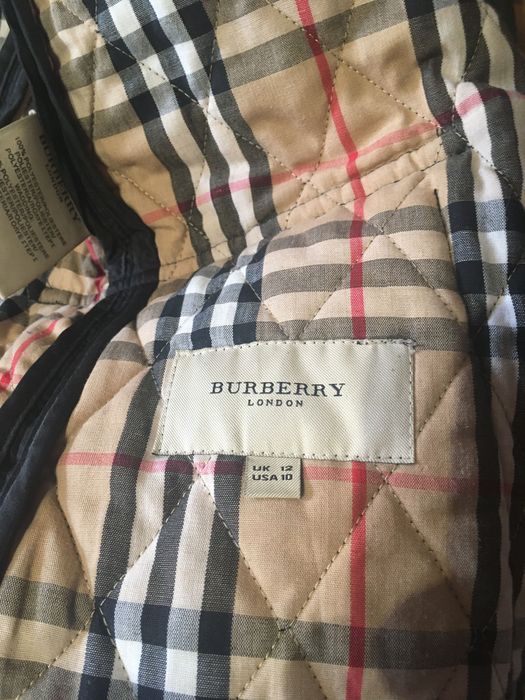 Kurtka burberry czarna m wiosenna jesienna pikowana kratka damska