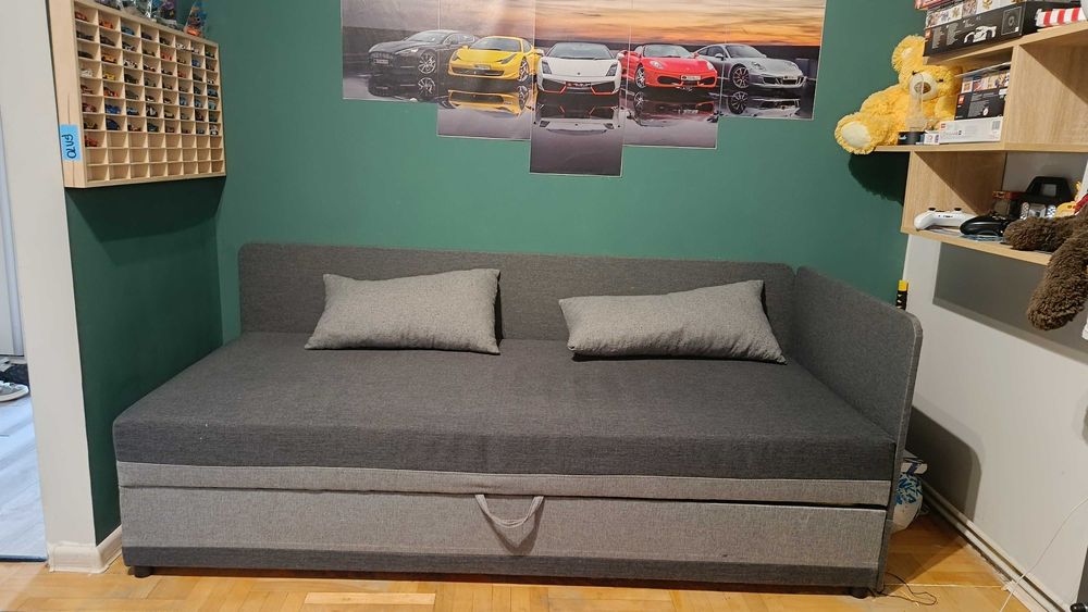 Łóżko młodzieżowe szare 80/180