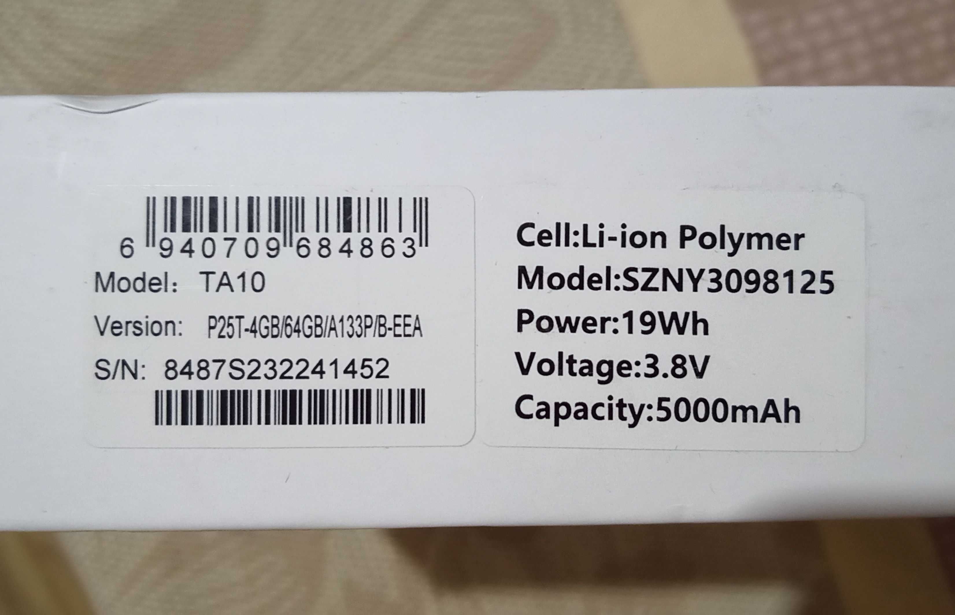 Teclast P25T екран 10.1 4 Гб/64 Гб Android 12, stereo, 5000 mah