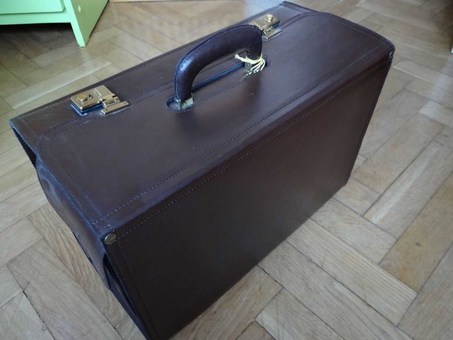 Skórzana torba lekarska Gal-Skór PRL lata 80.