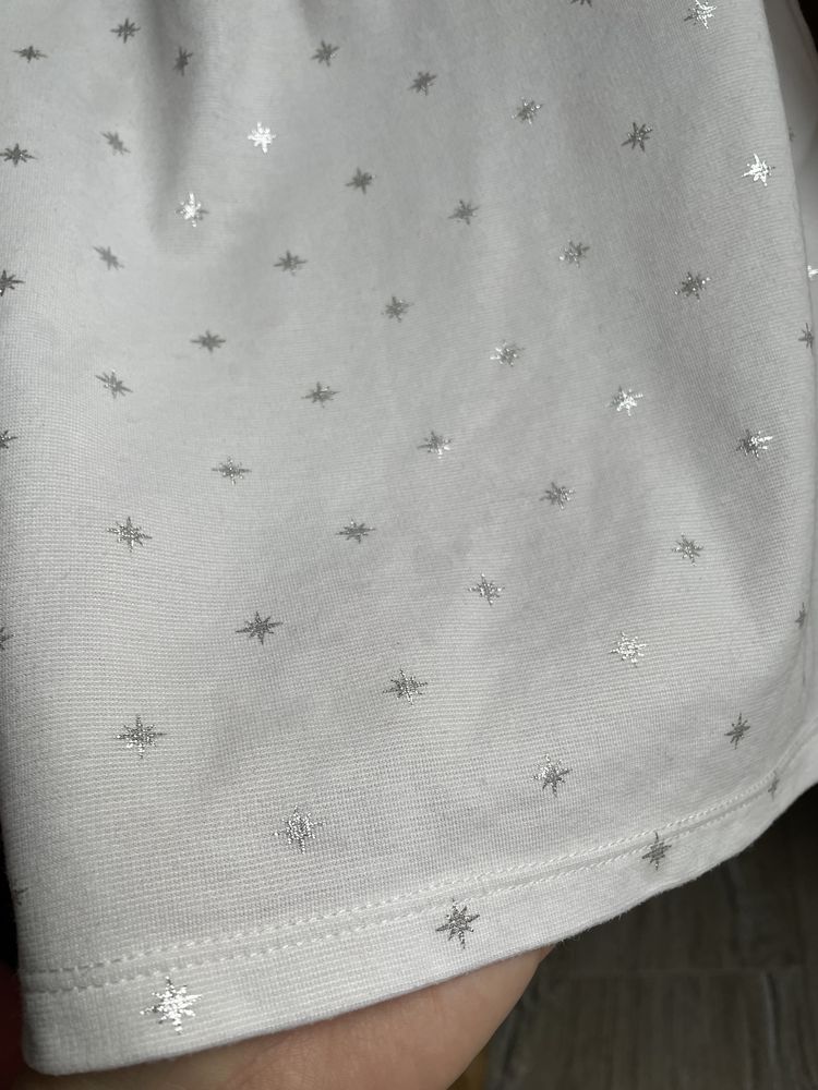 Bluza tunika sukienka 92 boho baby biała w gwiazdki