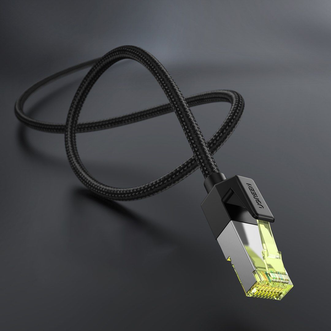 Kabel przewód patchcord Ethernet RJ45 Cat 7 10 Gbps 3m - czarny