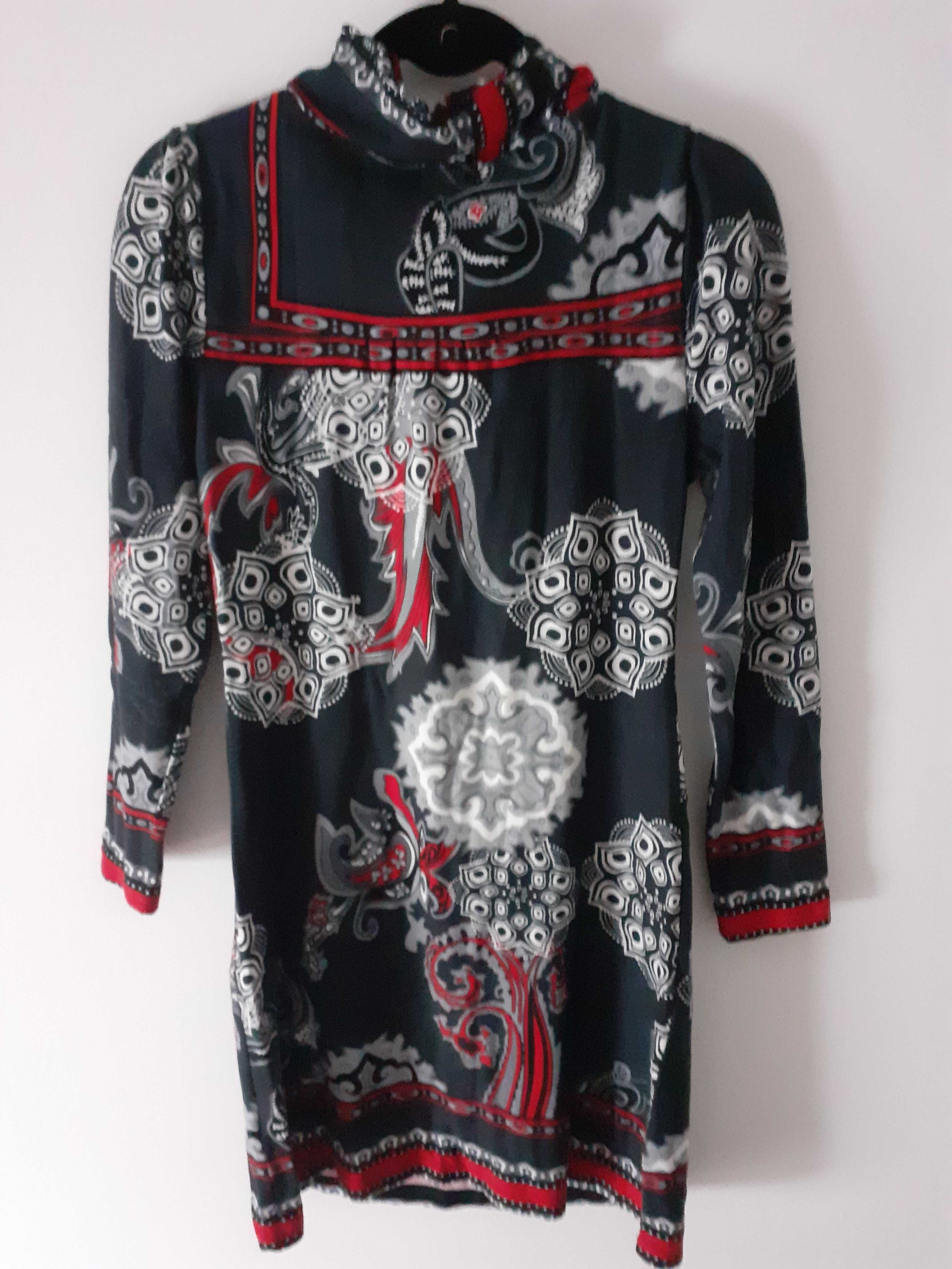 Vestido preto estampado Natura, tamanho S/M, novo com etiqueta