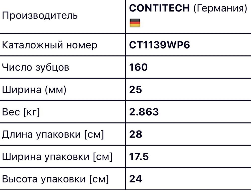 Комплект ГРМ Vw Contitech 1.6tdi/2.0tdi