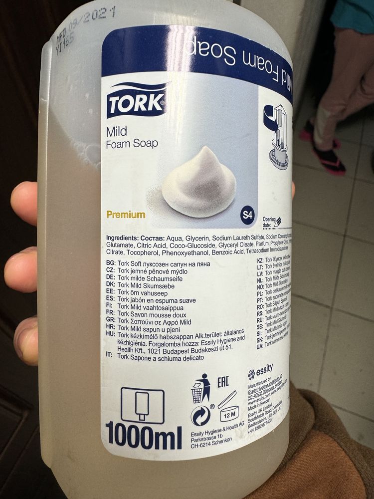 Мило-пенка TORK для диспесера 52 05 01 (1000мл)