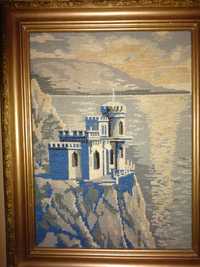 Картина вышивка ручной работы "Крым "Ласточкино гнездо""
