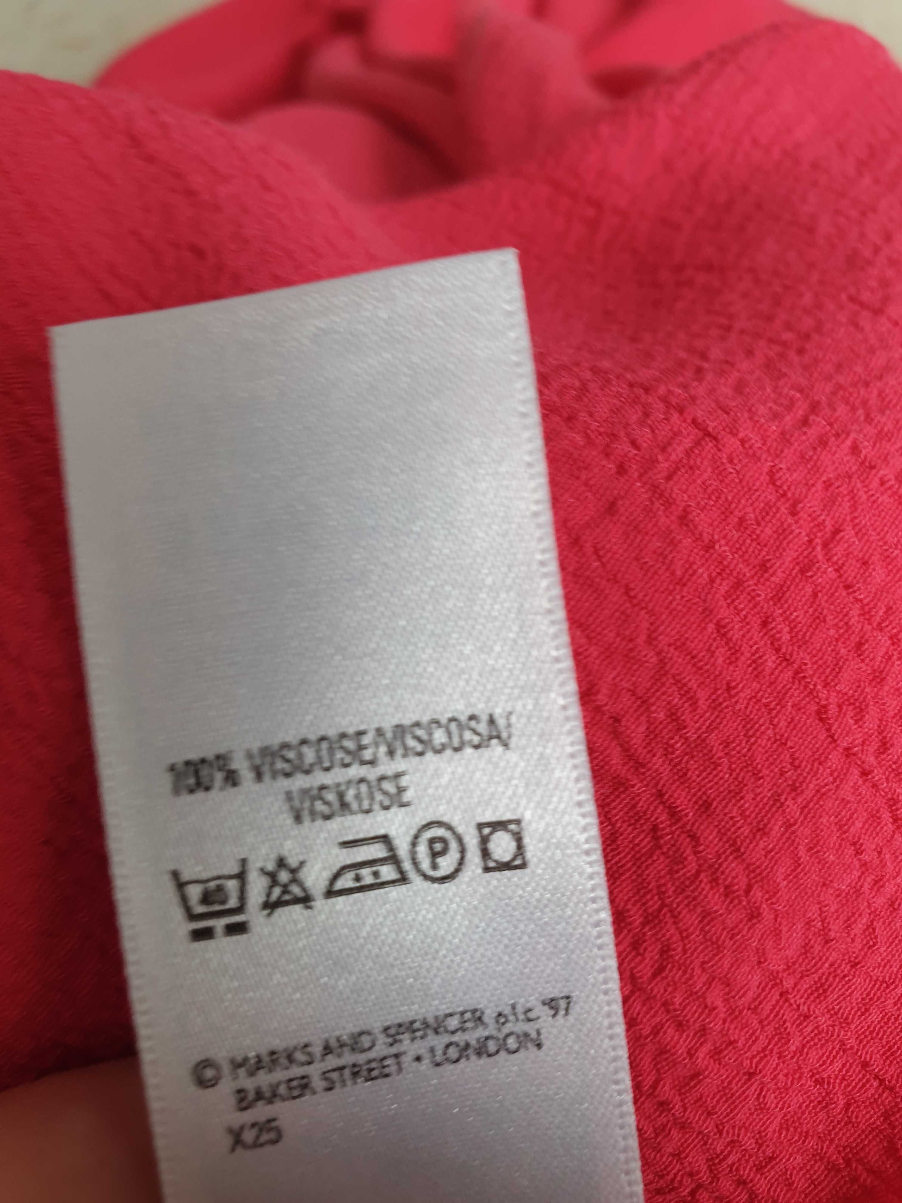 Sukienka maxi z wiskozy różowa M&S 44 46