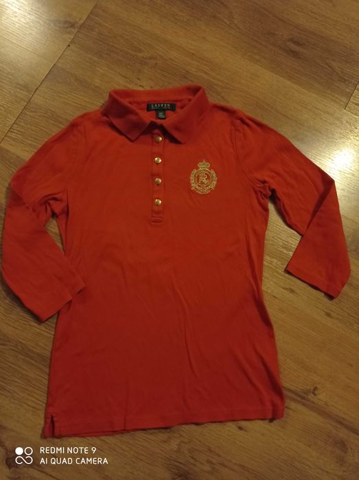 Koszulka polo młodzieżowa Ralph Lauren Damska S bluzka rekaw 3/4