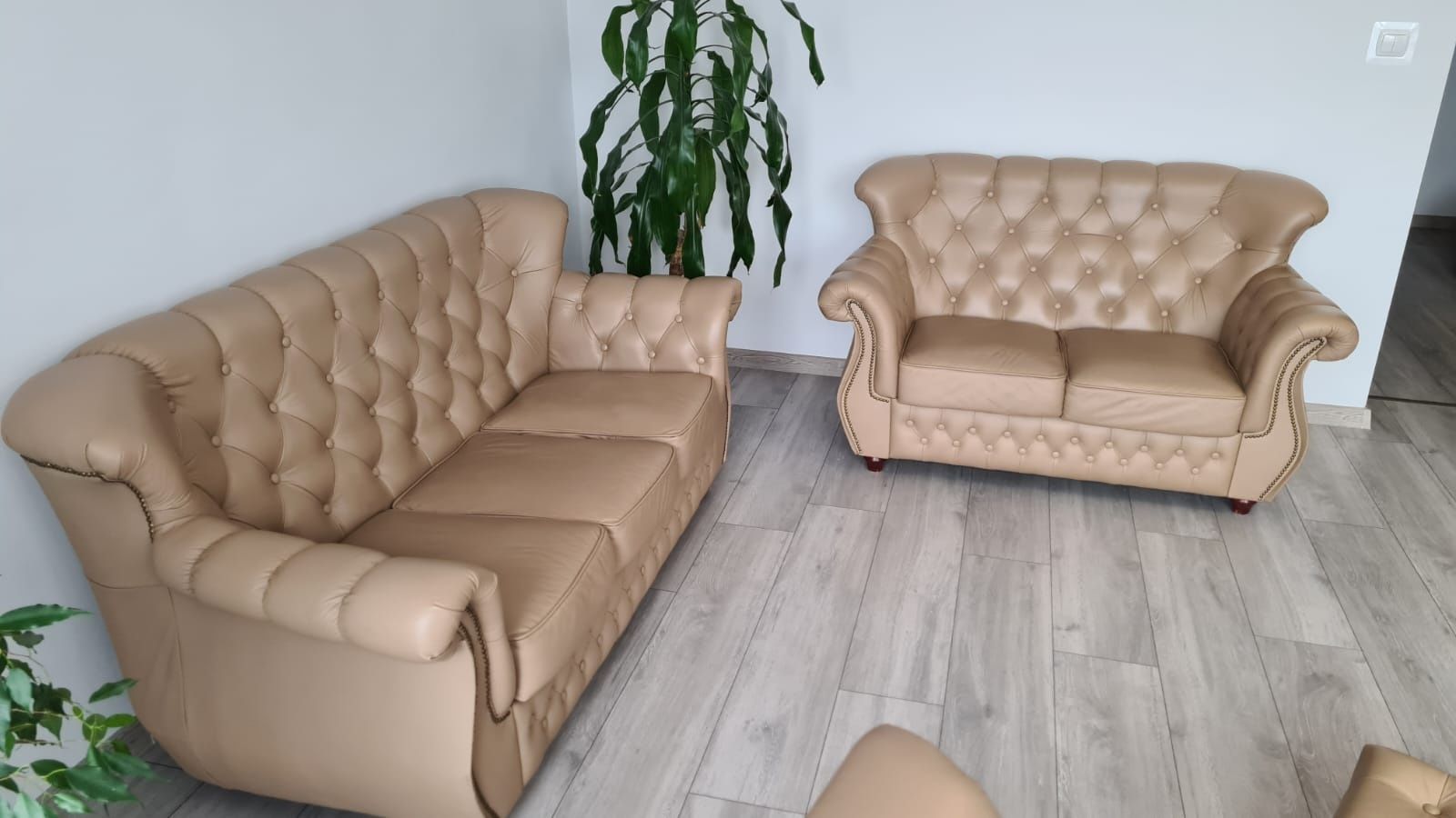 Sofa Kanapa Fotel Komplet Skórzany