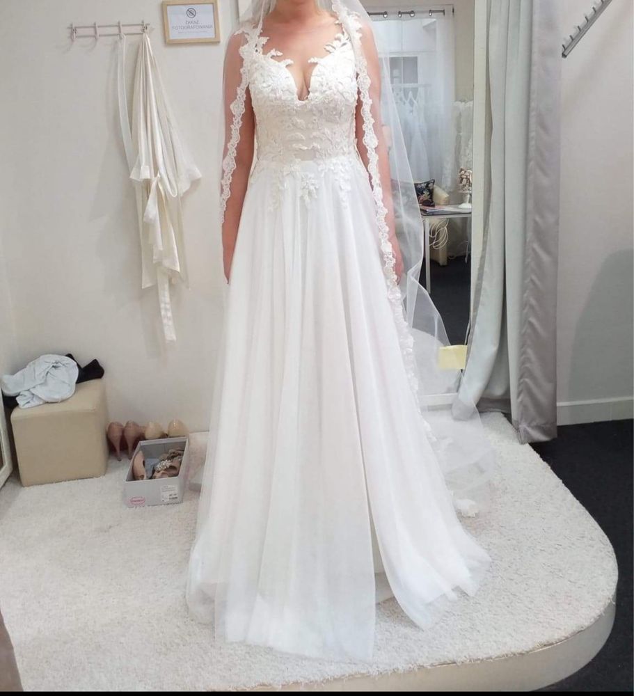 Suknia slubna Tess Bridal plus welon