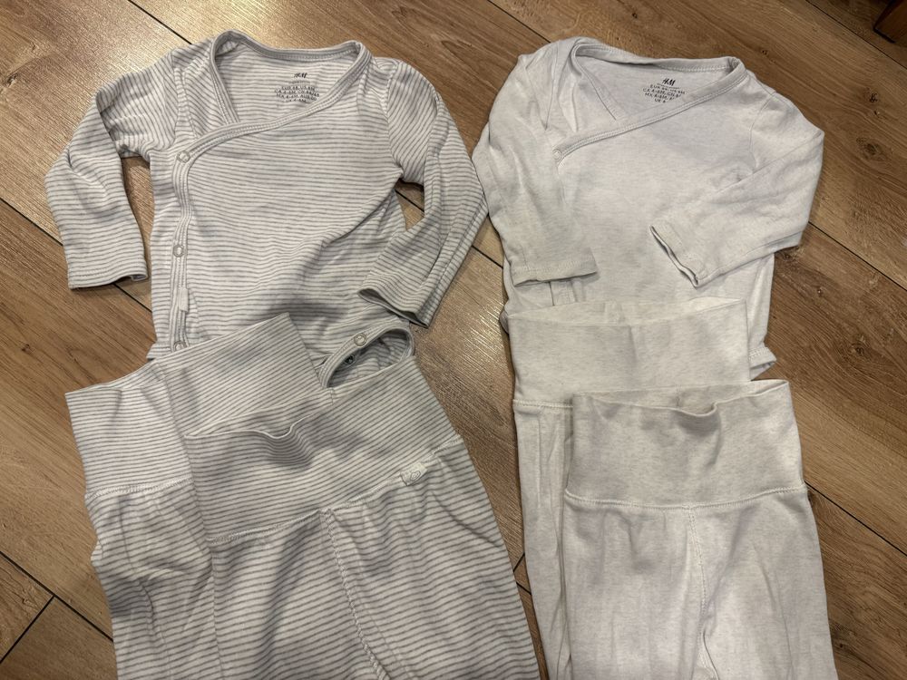 Zestawy niemowlęce H&M legginsy+body r.68