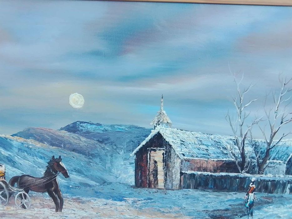 Obraz na płótnie sygnowany .