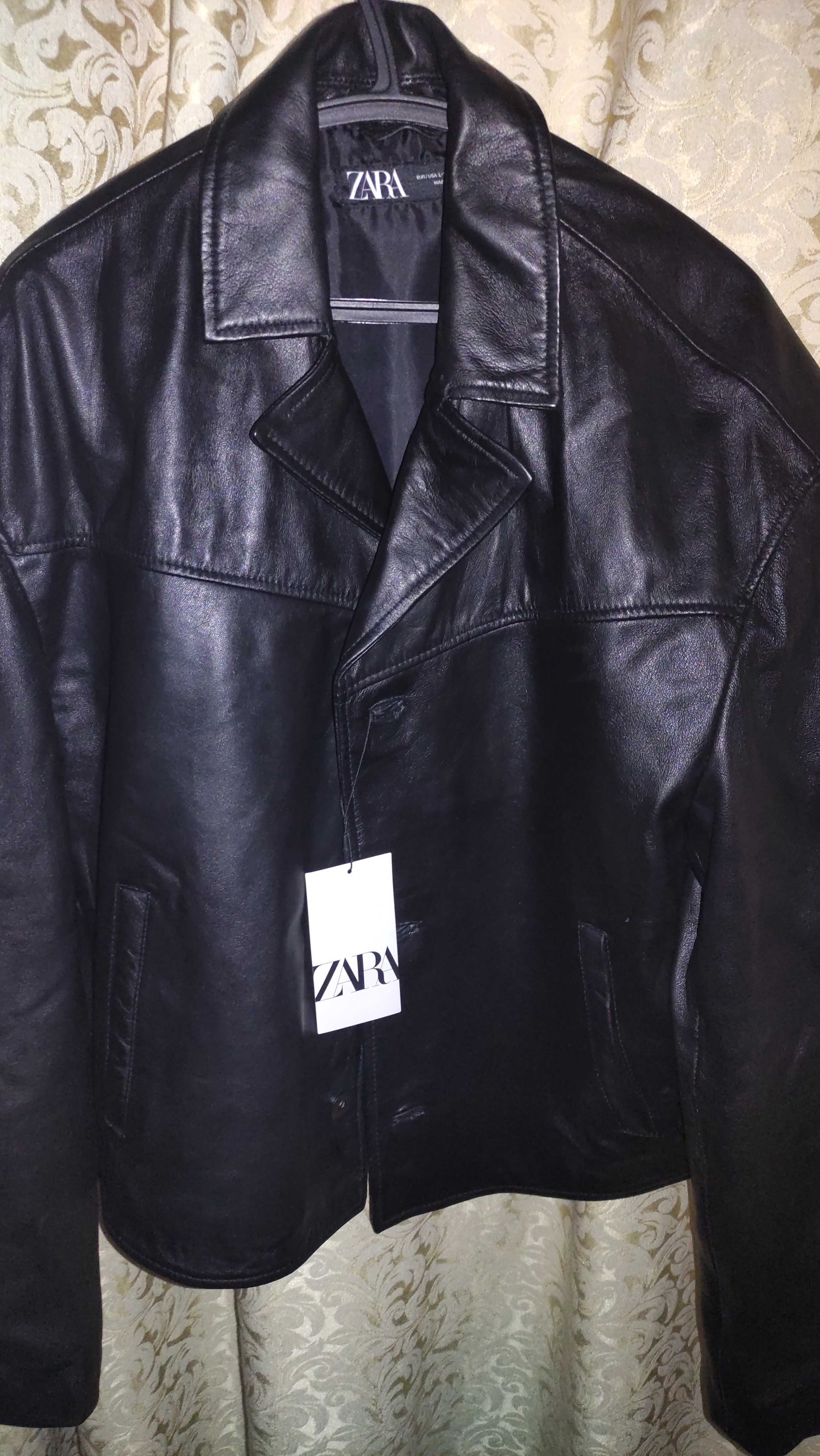 Zara Leather Jacket | Шкіряна куртка з натуральної шкіри | Бренд Zara