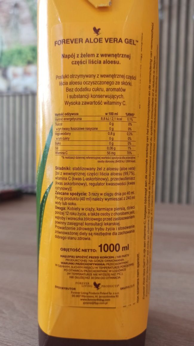 Gel z aloesu - 1litr