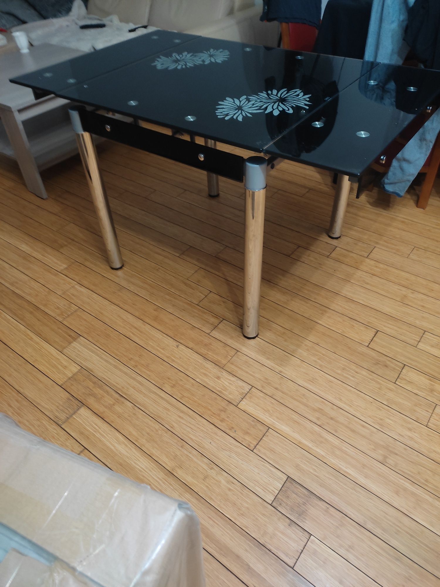 Stół rozkładany szklany 80 cm