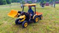 Mocny duży traktorek koparka elektryczny dla dzieci + kabina łyżka