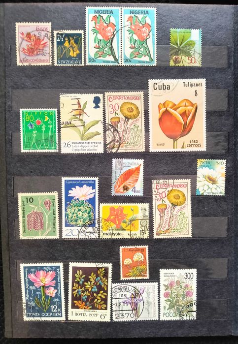 Zestaw znaczków - kwiaty - mix