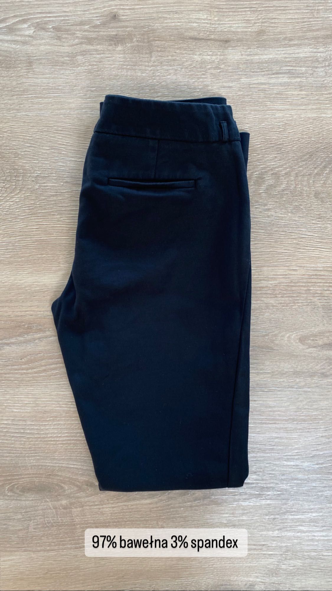 Klasyczne czarne spodnie z prostą nogawką CALVIN KLEIN S/M biodrówki