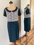 44 42 xxl plus size +size czarna sukienka elegancka koronka gipura