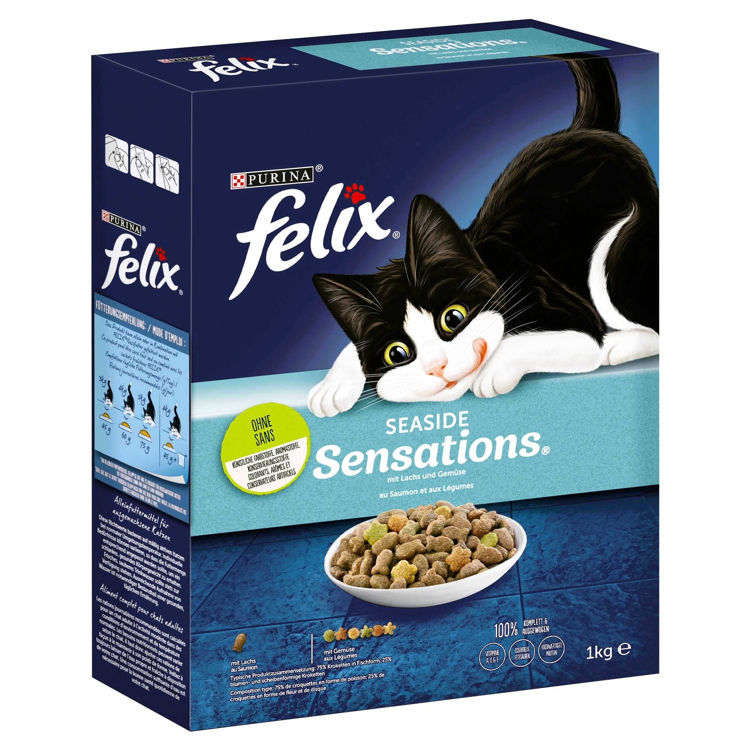 Sucha karma dla kota Felix Seaside Sensations  łosoś 1kg