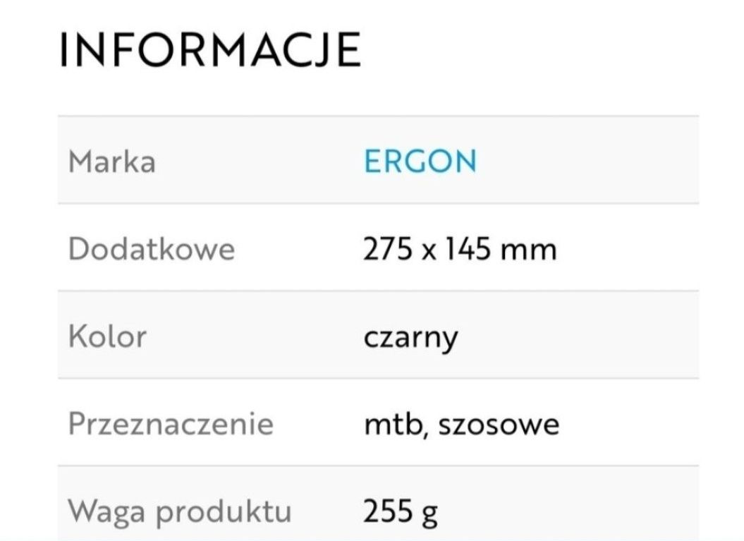 Siodełko rowerowe ERGON SMA30