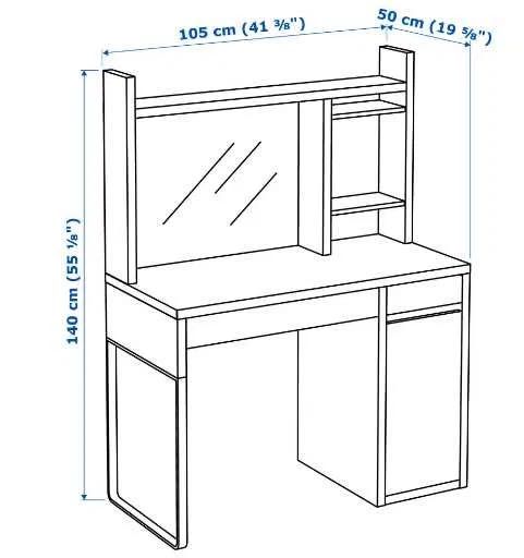 Стіл письмовий комп’ютерний з надбудовою IKEA Micke