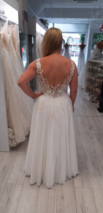 Suknia ślubna muślin 38 niska kobieta