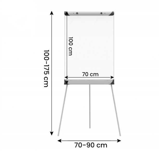 tablica magnetyczna flipchart 100x70 , regulowana wysokość do 175cm